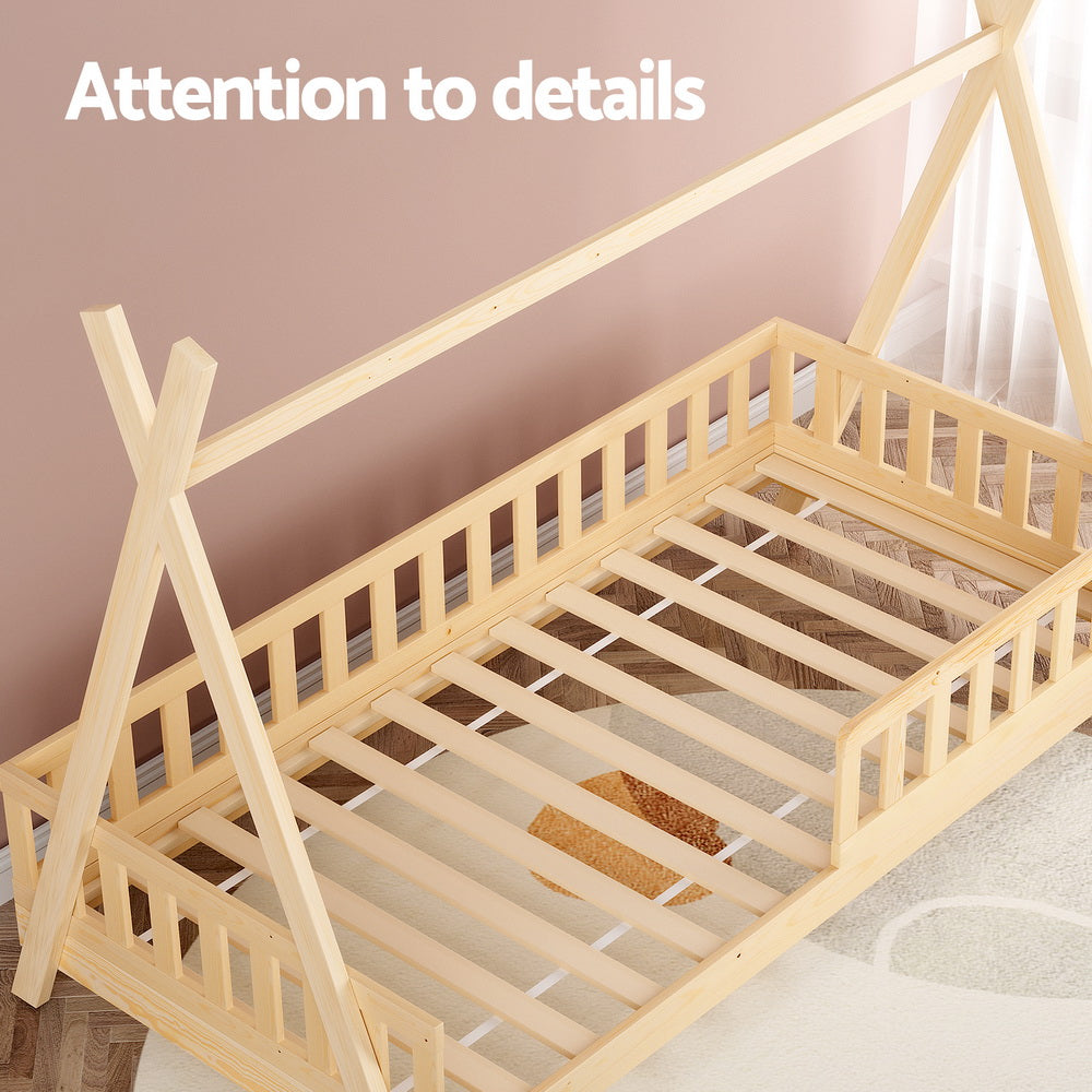 PUAH Kids House Bed Frame - Oak