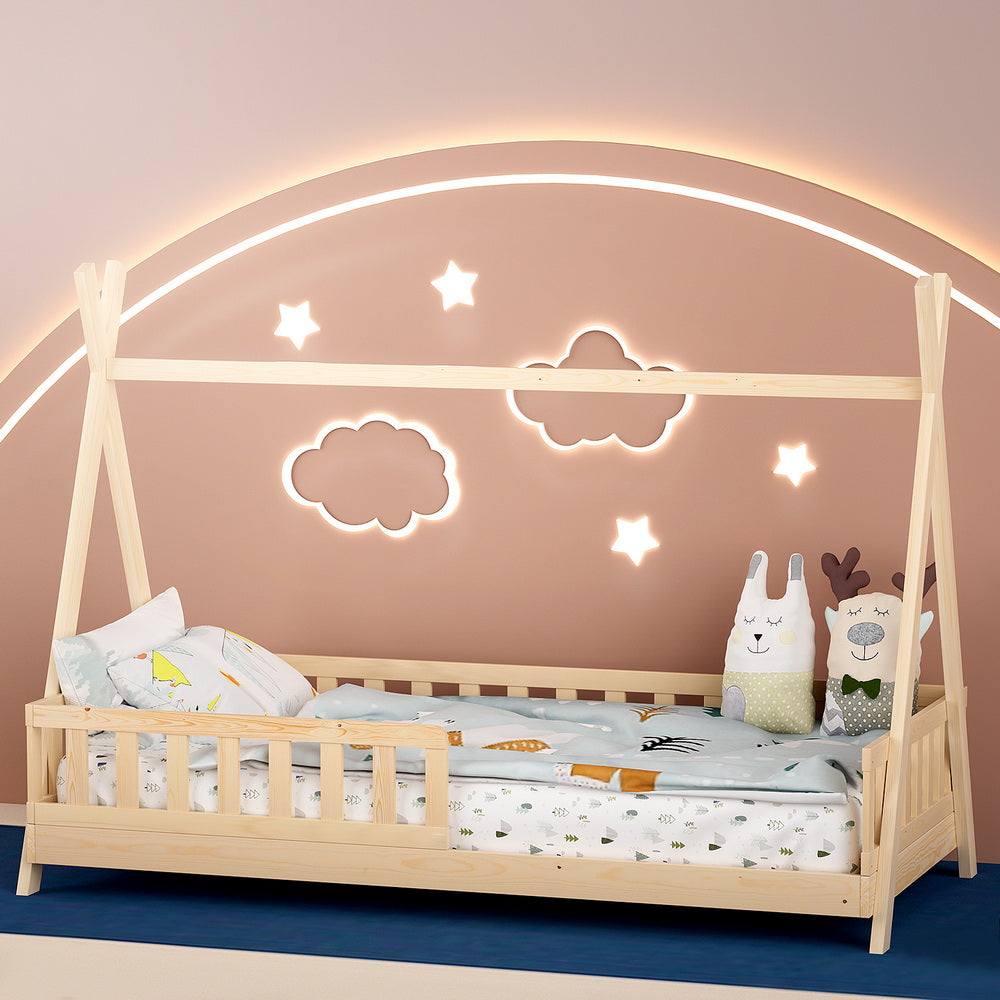PUAH Kids House Bed Frame - Oak