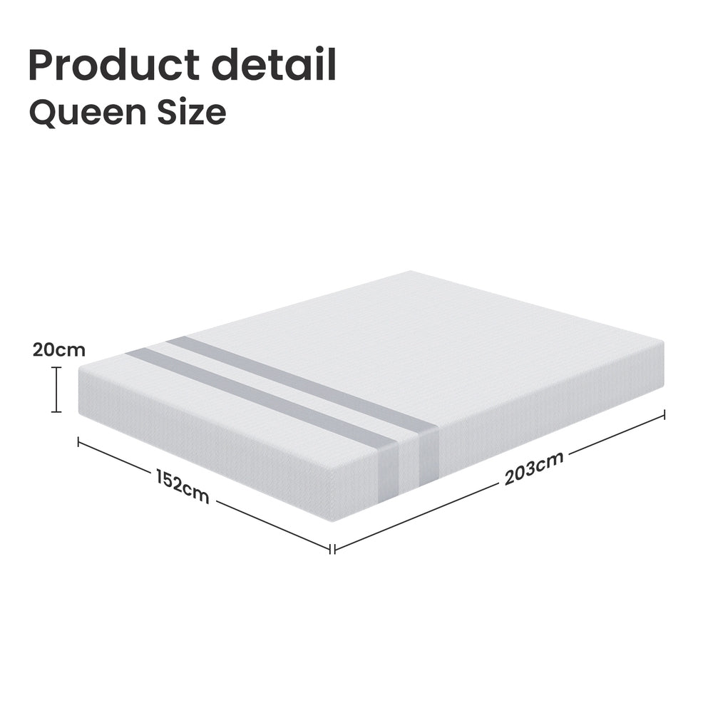BedStory Queen Memory Foam Mattress 20cm Cooling Gel Foam Mattress in a Box Medium Soft Feel